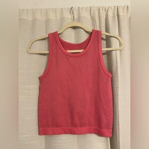 Red Ribbed Tank Top